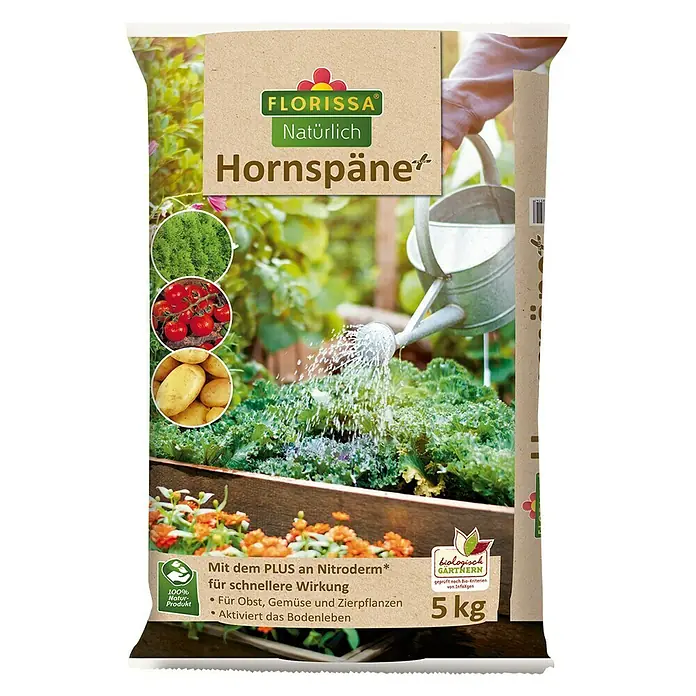 Florissa Bio-Hornspäne Plus - 5 kg, Inhalt ausreichend für ca.: 100 m²