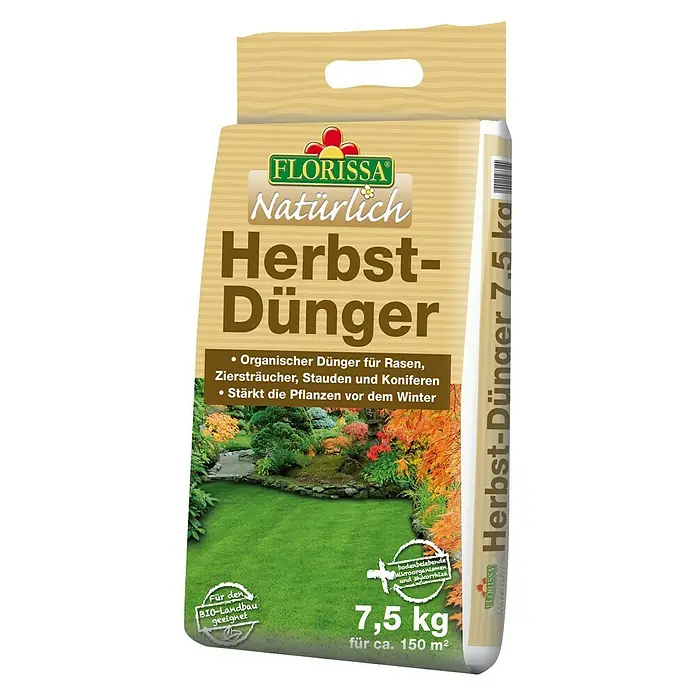 Florissa Herbstrasendünger - 7,5 kg, Inhalt ausreichend für ca.: 150 m²