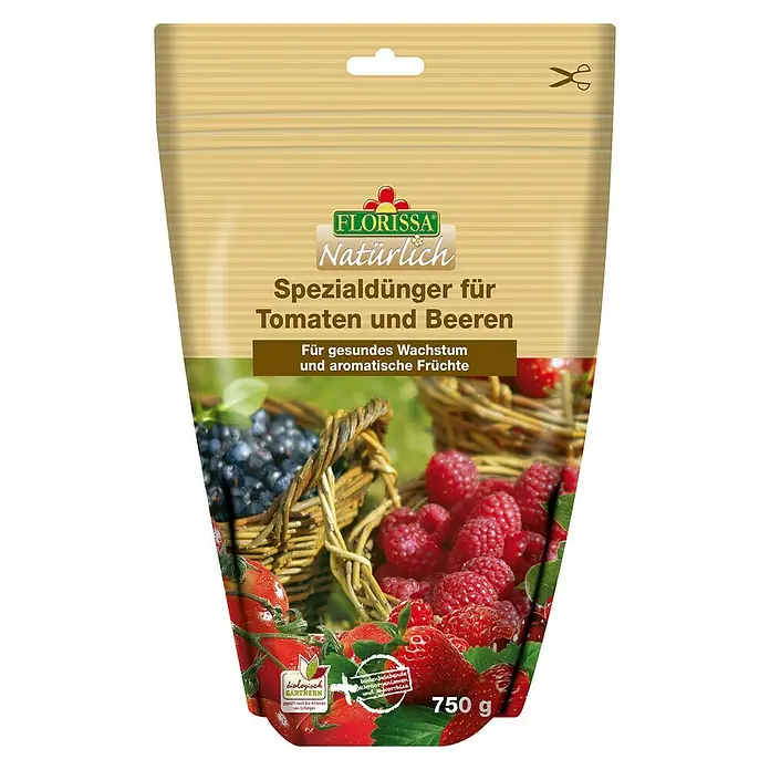 Florissa Tomaten- & Beerendünger - 750 g, Inhalt ausreichend für ca.: 7,5 m²