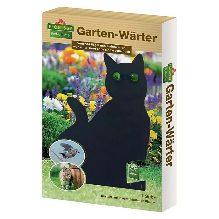 Florissa Dekofigur Gartenwärter Katze - 3 Stk., Metall