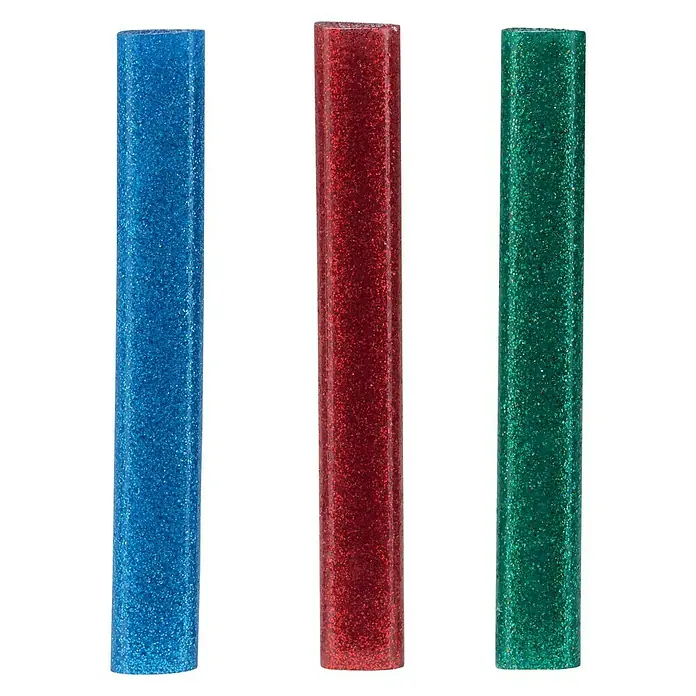 Rapid Klebepatronen - Passend für: Rapid Heißklebepistole EG130, 125 g, Rot/Grün/Blau glitzernd - Detailaufnahme