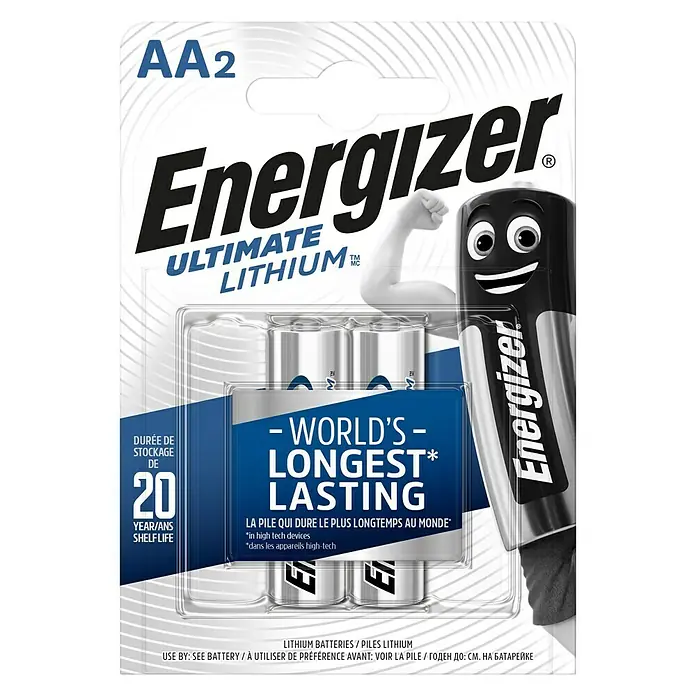 Energizer Pila Ultimate Lithium AA - Mignon AA, 1,5 V, 2 ud. - Vista frontal