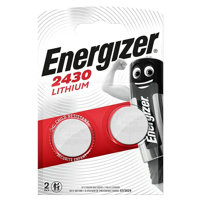 Energizer Knopfzelle 2430 - CR2430, 3 V - Vorderansicht