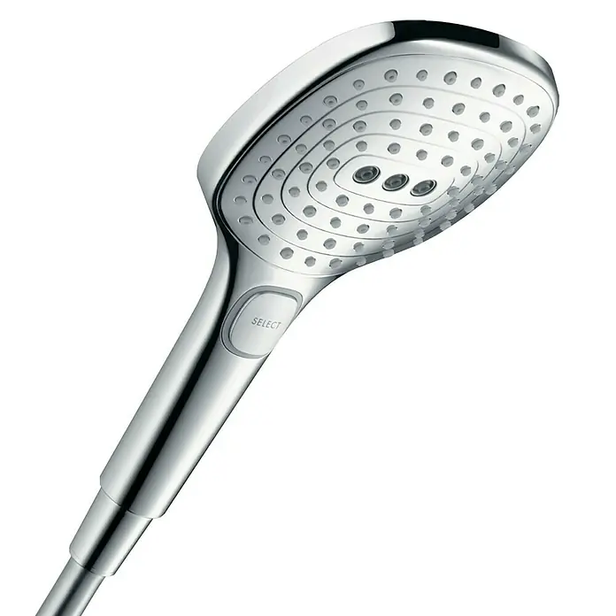 Hansgrohe Doucheset met handdouche Raindance Select E 120 - Gatafstand: 91,5 cm, Chroom - Close-up