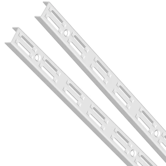 Element System Guía para la pared - Específico para: Soportes con rejilla de 50 mm, Largo: 50 cm, Sistema de dos agujeros, Blanco