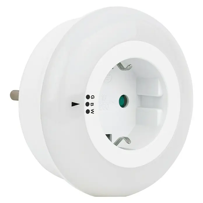Led-nachtlicht Geïntegreerd stopcontact - 1 W, Wit, 92 x 89 x 55 mm