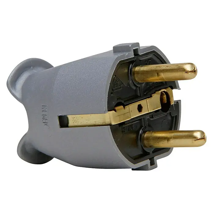 UniTEC Veiligheidsstekker Centrale kabelinvoer - Zilver, Pvc, IP20
