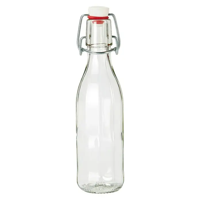 Glasflasche mit Bügelverschluss - 500 ml, 10-eckige Form
