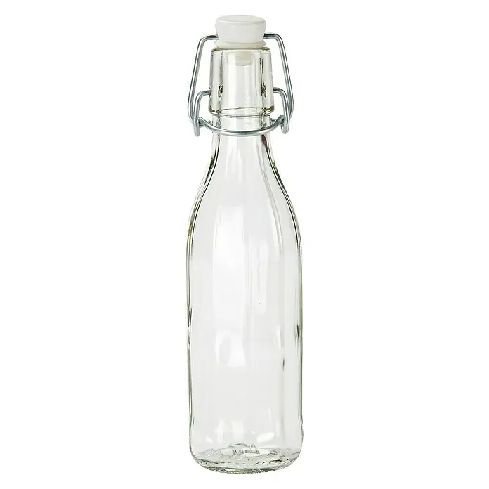 Glasflasche mit Bügelverschluss - 1.000 ml, 12-eckige Form