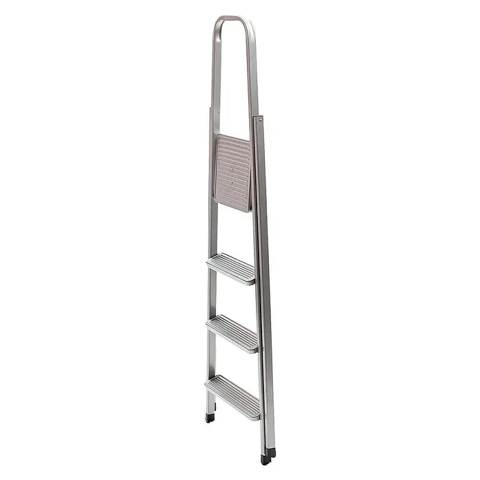 Stufenstehleiter - Arbeitshöhe: 156,5 cm, 4 Stufen, Tiefe Stufen: 49 cm, Stahl