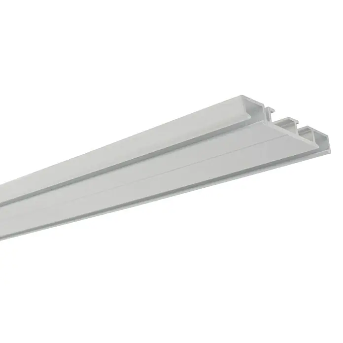 Gardinia Alu-Schiene - L x B x H: 200 x 5,5 x 0,7 cm, Zweiläufig, Aluminium