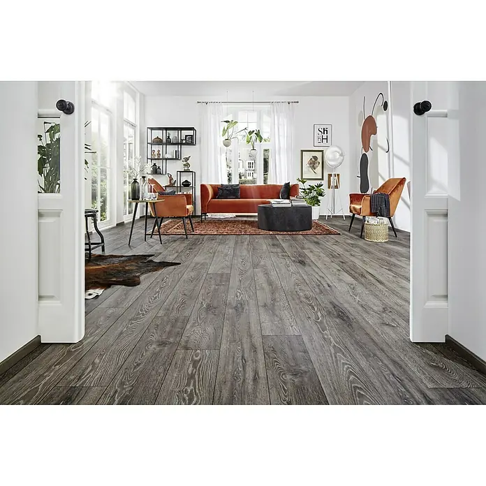 LOGOCLIC Aquaprotect Laminaat Night Oak - 1.285 x 192 x 8 mm, Planken - Close-up