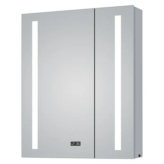 DSK LED-Spiegelschrank Aluminio Sun - B x H: 60 x 70 cm, Mit Beleuchtung, Aluminium - Vorderansicht