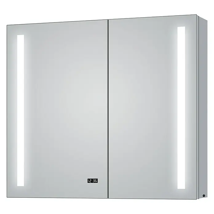 DSK LED-Spiegelschrank Aluminio Sun - B x H: 100 x 70 cm, Mit Beleuchtung, Aluminium - Vorderansicht
