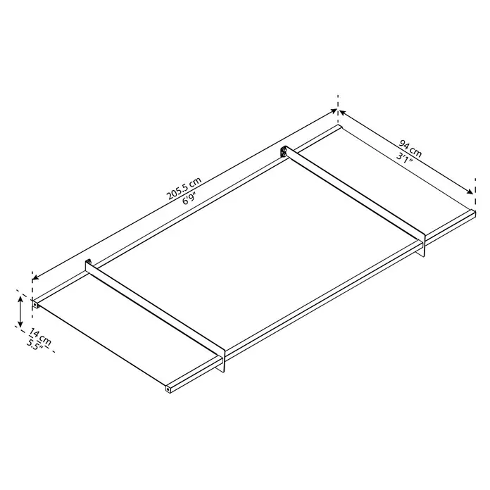 Solid Elements Nadstrešnica za vrata Louisa - 2.055 x 940 x 140 mm, Boja nosača: Antracit siva