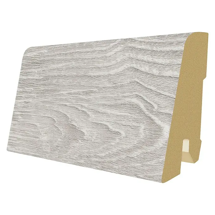 Egger Sockelleiste Elva Eiche Grau - 2,4 m x 17 mm x 60 mm, Gerade - Rechte Seitenansicht