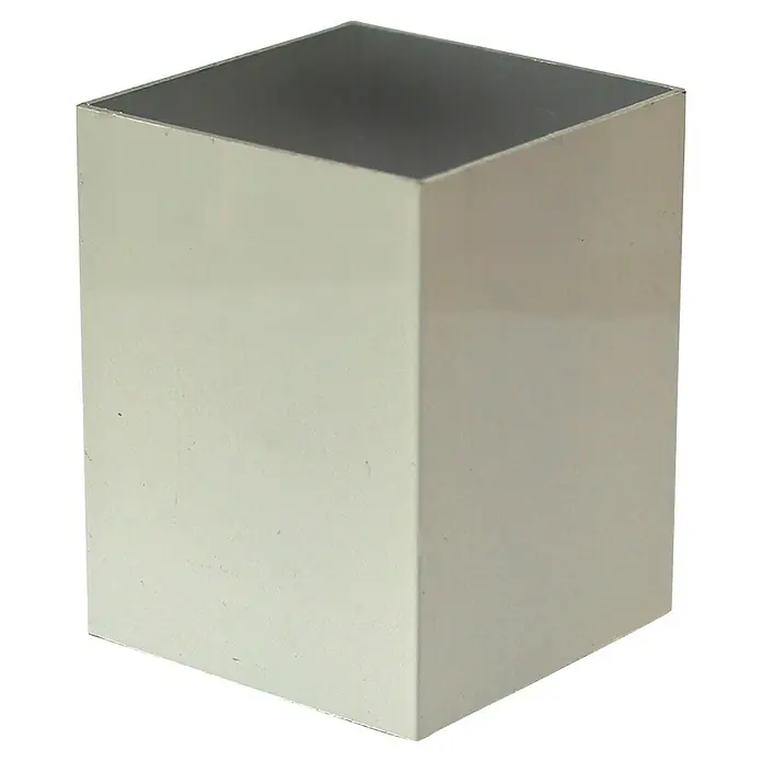 Tubo cuadrado de compensación - L x An x Al: 200 x 4 x 4 cm, Aluminio, Cromo brillo