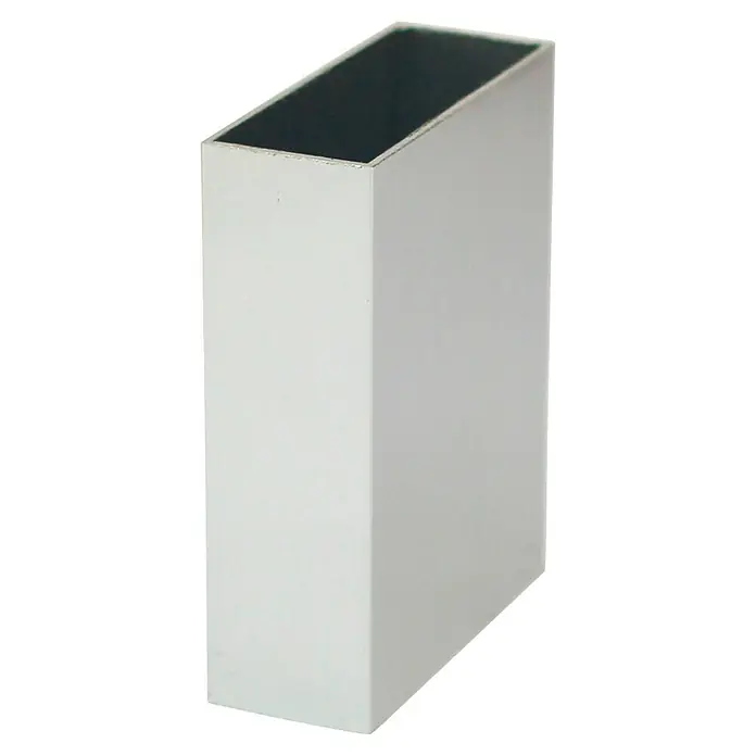 Tubo rectangular de compensación - L x An x Al: 200 x 4 x 2 cm, Aluminio, Plateado