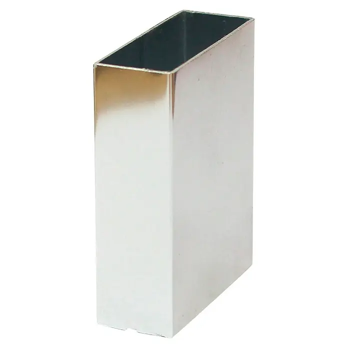 Tubo rectangular de compensación - L x An x Al: 200 x 5,5 x 3,5 cm, Aluminio, Cromo brillo