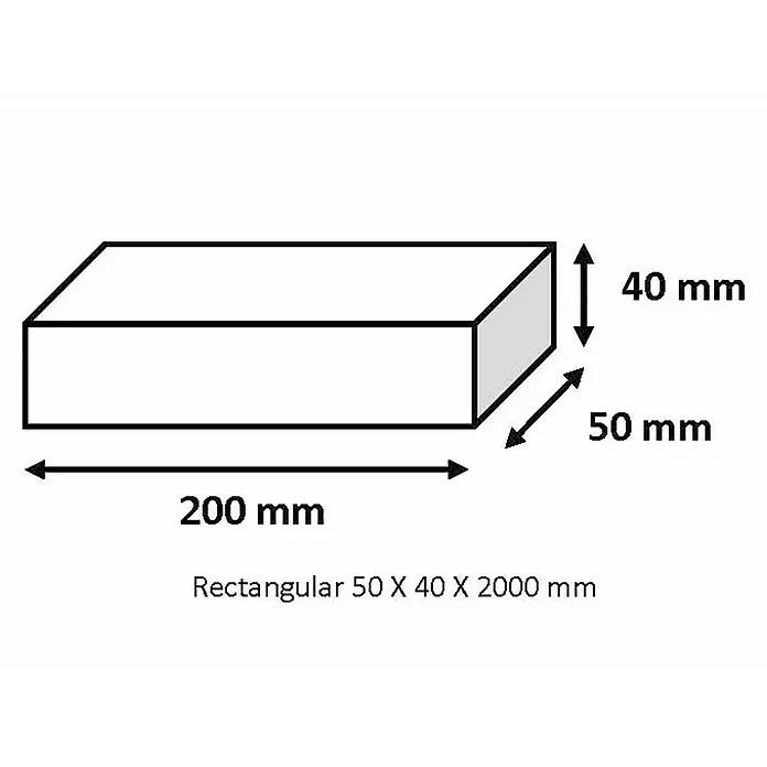 Tubo rectangular de compensación - L x An x Al: 200 x 5 x 4 cm, Aluminio, Cromo