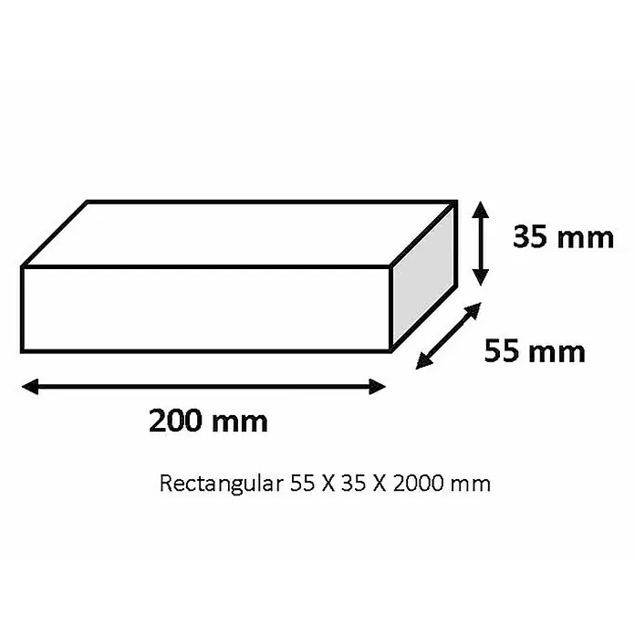 Tubo rectangular de compensación - L x An x Al: 200 x 5,5 x 3,5 cm, Aluminio, Blanco