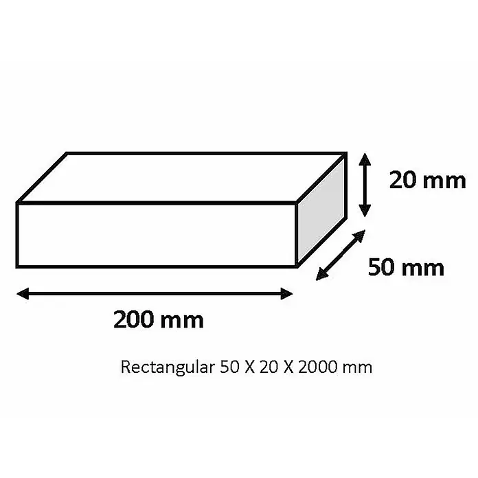 Tubo rectangular de compensación - L x An x Al: 200 x 5 x 2 cm, Aluminio, Blanco