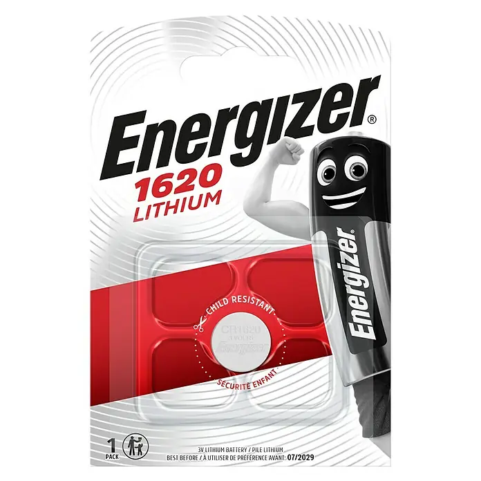 Energizer Knopfzelle - CR1620, Lithium, 3 V, 1 Stk. - Vorderansicht