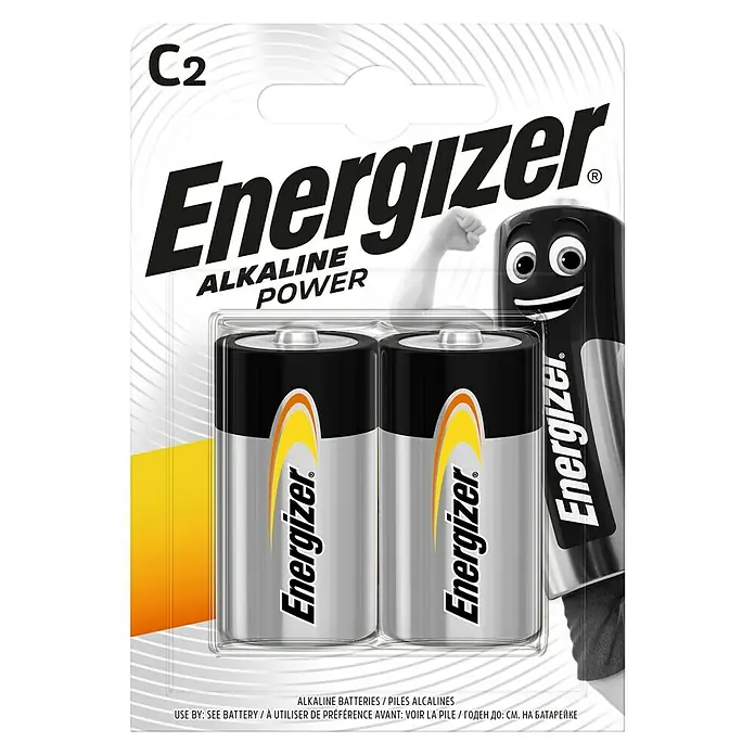 Energizer Batterie - Alkali-Mangan, Baby C, 2 Stk. - Vorderansicht