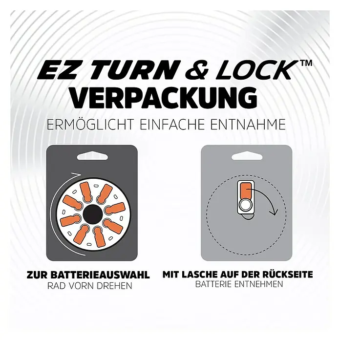 Energizer Hörgerätebatterie EZ Turn & Lock 13 - 8 Stk. - Anwendungsbeispiel