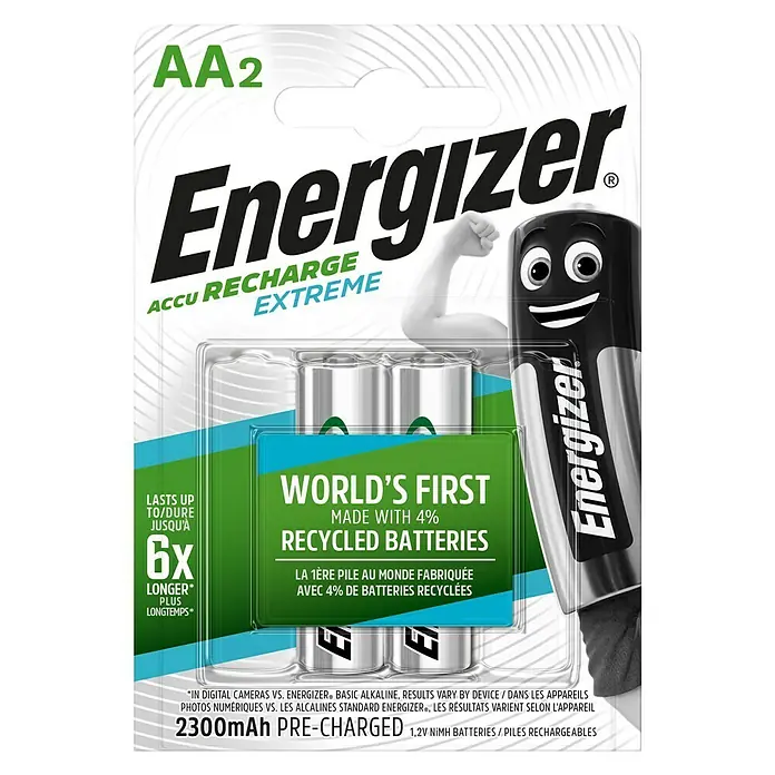 Energizer Akku Rechargeable Extreme AA - Mignon AA, 1,2 V, 2 Stk. - Vorderansicht