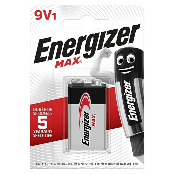 Energizer Batterie Max 9-Volt-Block - 9-Volt-Block, 9 V, 1 Stk. - Vorderansicht