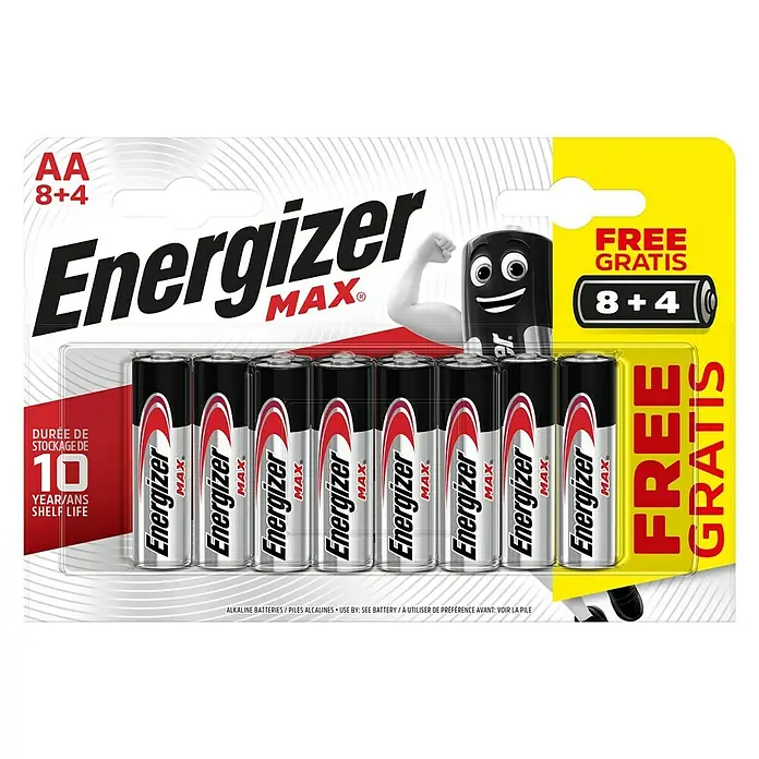 Energizer Baterije - Mignon AA, 1,5 V, Alkal-mangan, 12 Kom. - Pogled sprijeda