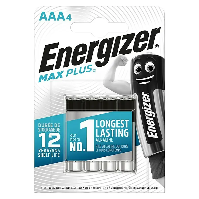 Energizer Pila Max Plus AAA - Micro AAA, Alcalino manganeso, 1,5 V, 4 ud. - Vista frontal