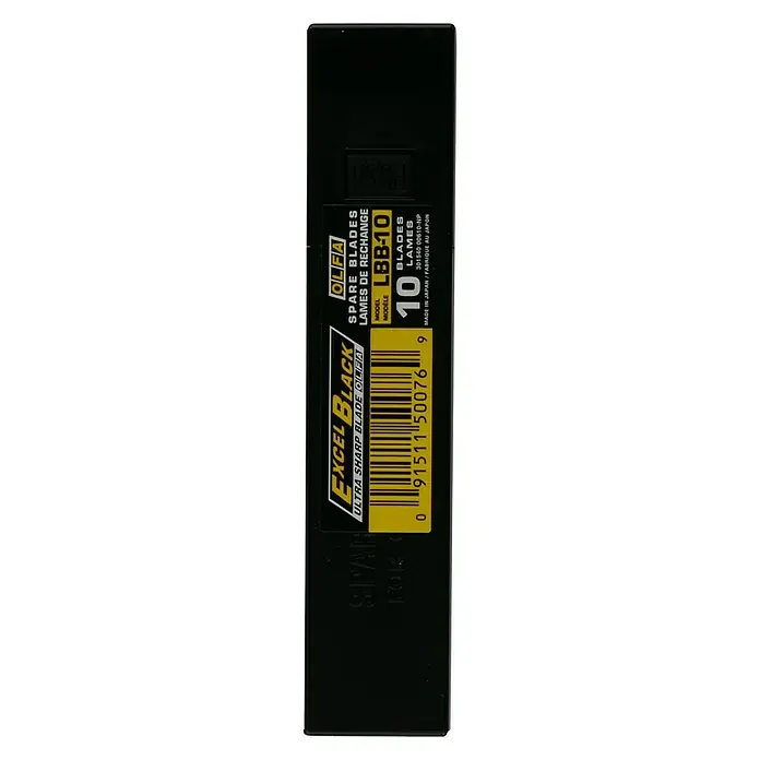 Olfa Abbrechklinge LBB - Passend für: OLFA Cuttermesser MXP-AL, OLFA Cuttermesser L5-AL, OLFA Cuttermesser L5, OLFA Cuttermesser BN-AL, OLFA Cuttermesser L-1, 10 Stk. - Vorderansicht