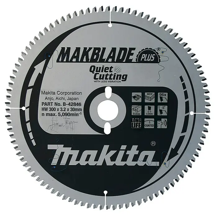 Makita Disco de sierra Makblade - 300 mm, Orificio: 30 mm, 96 dientes