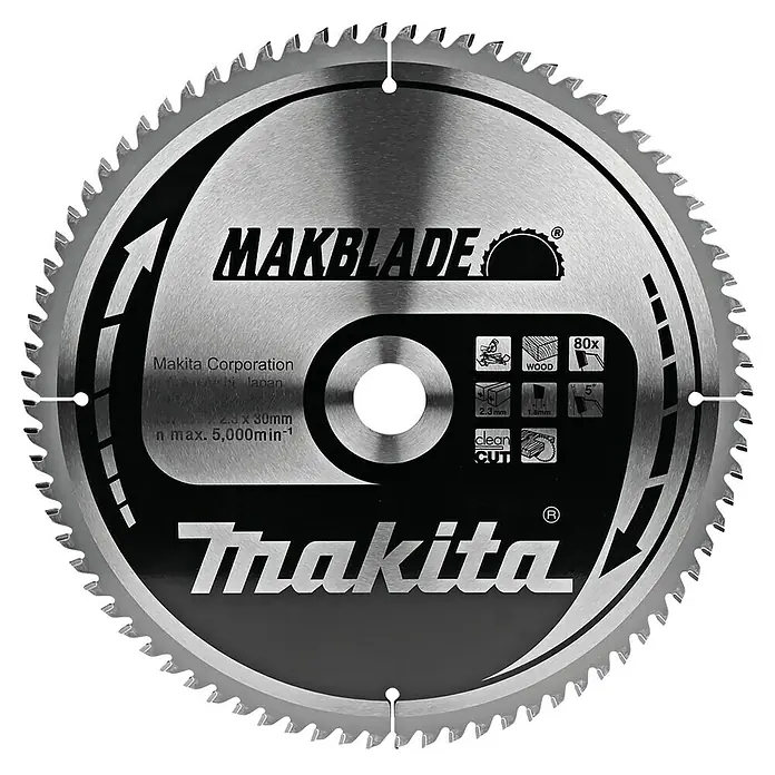 Makita Disco de sierra Makblade - 305 mm, Orificio: 30 mm, 80 dientes