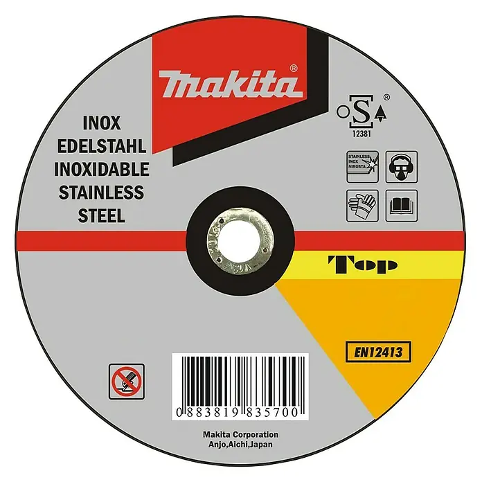 Makita Disco de corte - Diámetro disco: 115 mm, Espesor disco: 1 mm, Apto para: Acero inoxidable