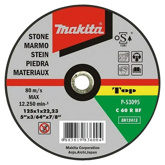 Makita Disco de corte - Apto para: Piedra, Diámetro disco: 125 mm, Espesor disco: 1 mm