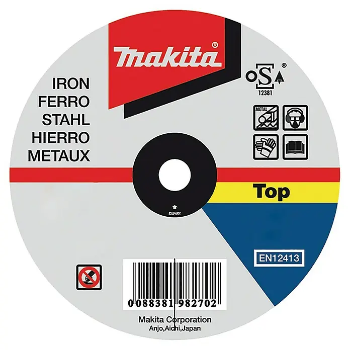 Makita Disco de corte - Diámetro disco: 125 mm, Espesor disco: 1 mm, Apto para: Metal