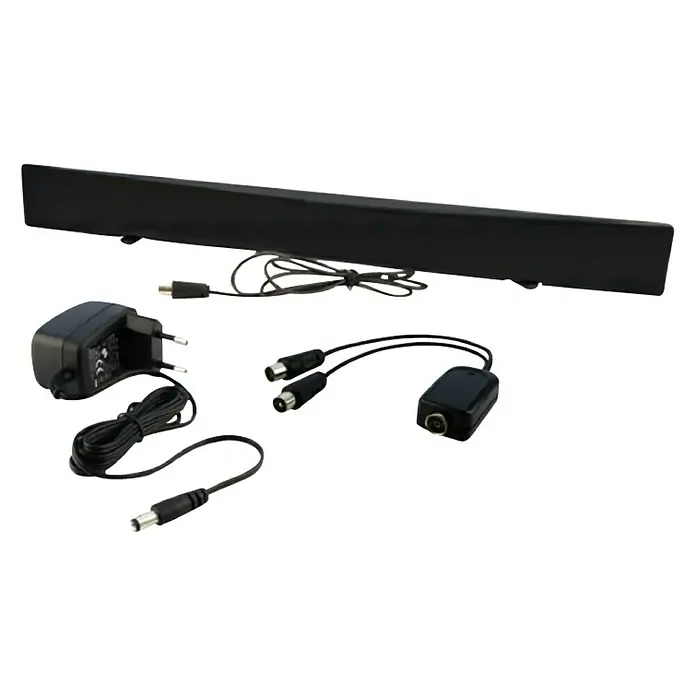 Schwaiger Flachpanel-Antenne Flat - Eingang: 230 V AC, Schwarz, IEC-Stecker, IEC-Buchse - Vorderansicht