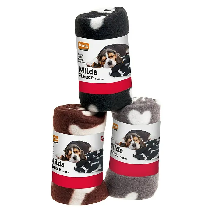 Karlie Colchón para perro - 70 x 100 x 2 cm, Forro polar, Negro/blanco