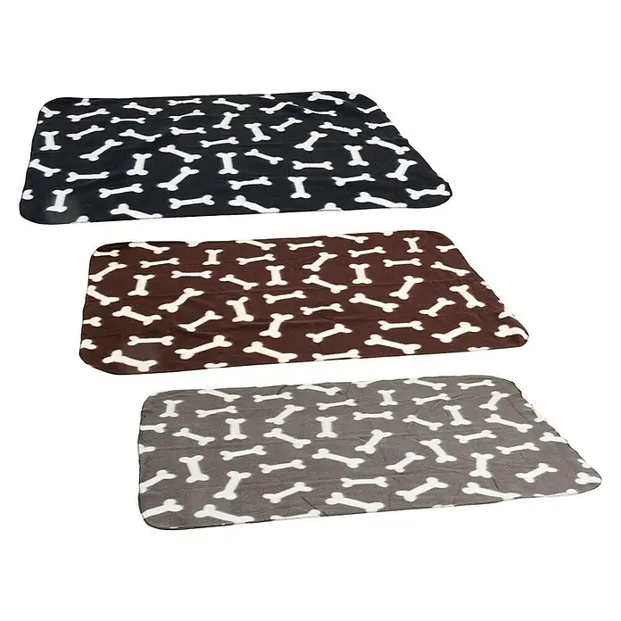 Karlie Colchón para perro - 70 x 100 x 2 cm, Forro polar, Negro/blanco