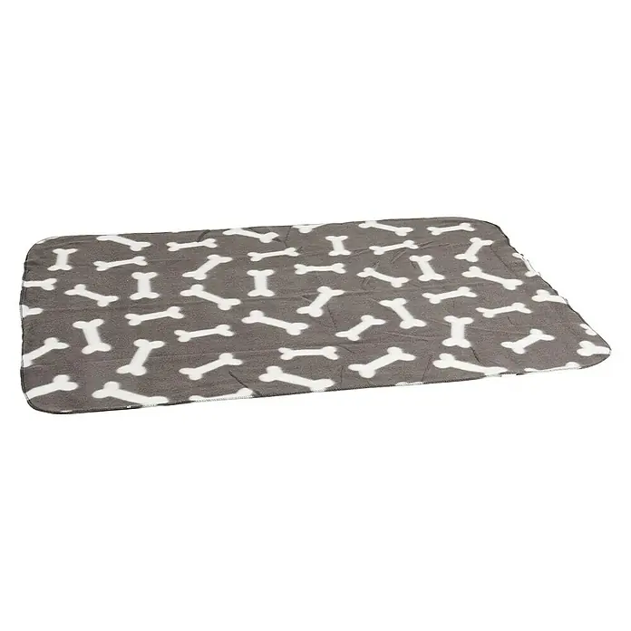 Karlie Colchón para perro - 70 x 100 x 2 cm, Forro polar, Gris/Blanco - Vista descendente