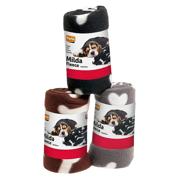 Karlie Colchón para perro - 70 x 100 x 2 cm, Forro polar, Gris/Blanco