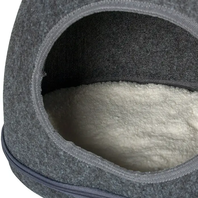 Karlie Katzenhöhle Yupik - 33,5 x 40 x 35,5 cm, Filz, Grau - Detailaufnahme