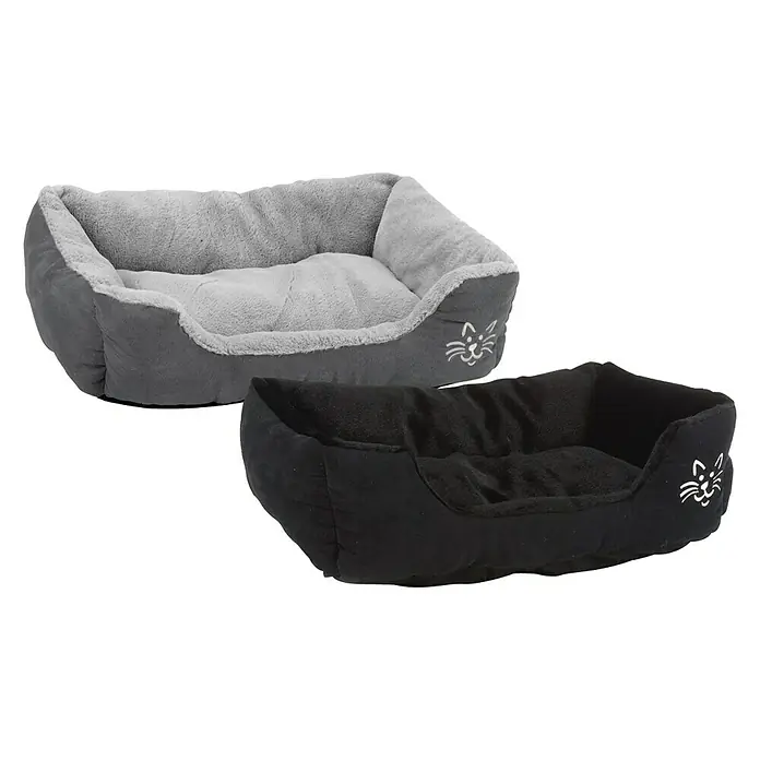 Beeztees Cama para gatos Baboo - 37 x 48 x 18 cm, Felpa, Gris