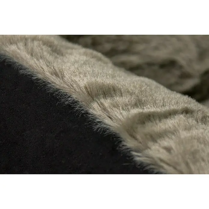 Beeztees Kattenbed Baboo - 37 x 48 x 18 cm, Pluche, Zwart/taupe - Close-up