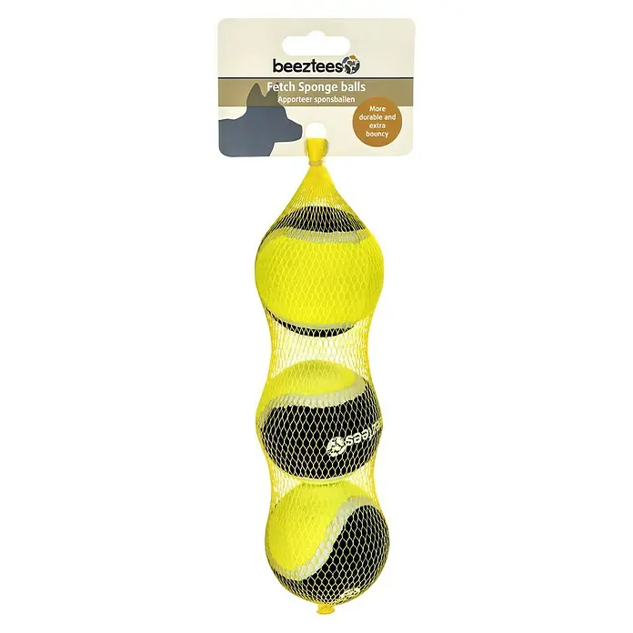 Beeztees Fetch Juguete para perros Pelota de tenis - Diámetro: 6,3 cm, Goma espuma - Vista frontal