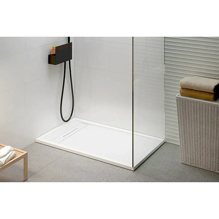 Plato de ducha Line - L x An: 70 x 140 cm, Blanco