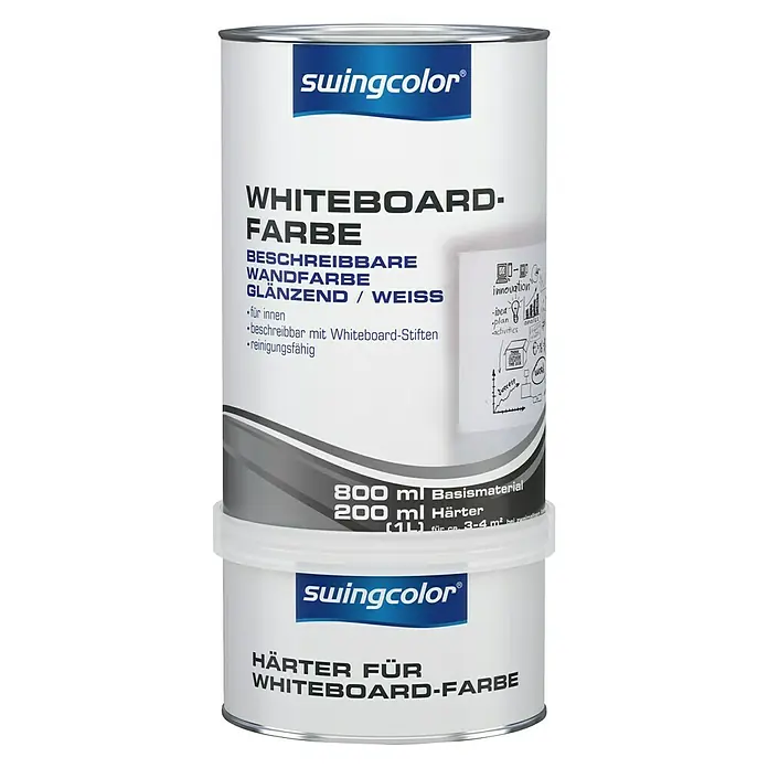 swingcolor Whiteboard-Farbe - Weiß, 1 l, Glänzend - Vorderansicht